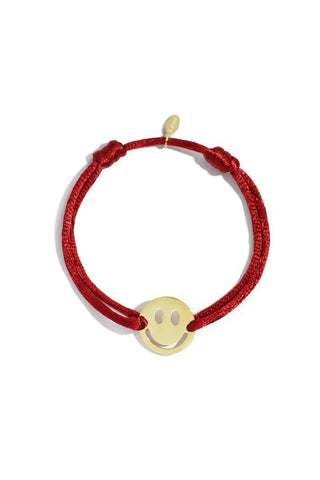 Kopen bordeaux Bijoutheek Armband (Sieraad) Koord Smiley Vriendschap