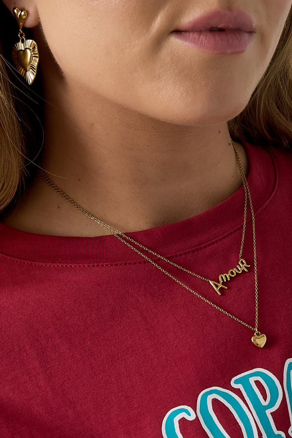 Bijoutheek Collier Dubbel Hart Amour