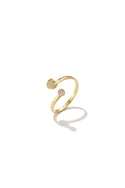 Bijoutheek Ring (Sieraad) Huggie Hart Steentjes