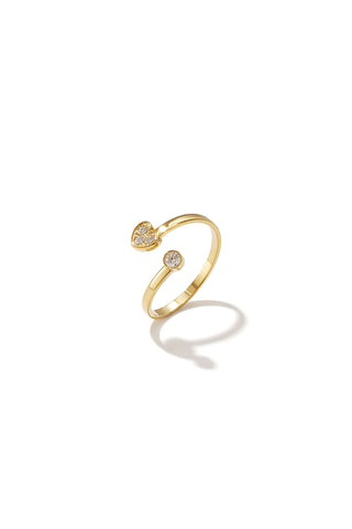 Bijoutheek Ring (Sieraad) Huggie Hart Steentjes