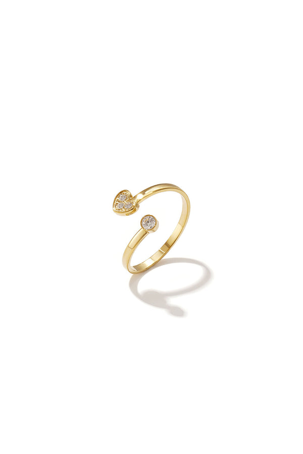 Bijoutheek Ring (Sieraad) Huggie Hart Steentjes