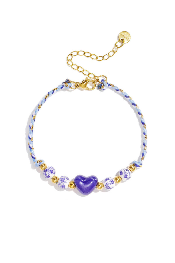 Bijoutheek Armband (Sieraad) Summer Vibe Touw Kralen Hart