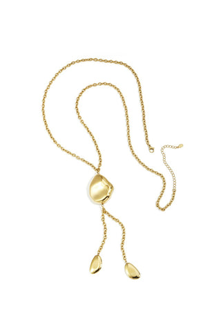 Bijoutheek Collier Lang Organisch Cirkel Plat