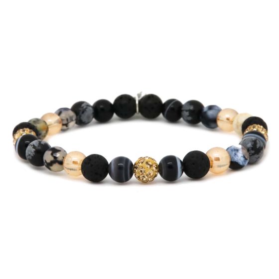 Karma Armband (Sieraad) Spiral LOLA XS Elastic (gold crystal)