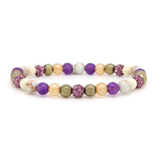 Karma Armband (Sieraad) Spiral VIOLET XS Elastic (purple crystal)