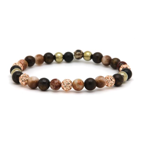 Karma Armband (Sieraad) Spiral LILOU XS Elastic (rosegold crystal)