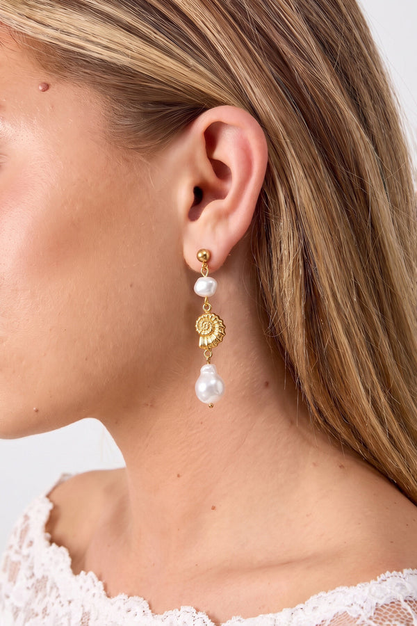 Bijoutheek Oorknoppen Parels Schelp