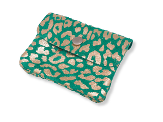 Kopen suede-leopard-green Bijoutheek Portemonnee Leer Italiaans