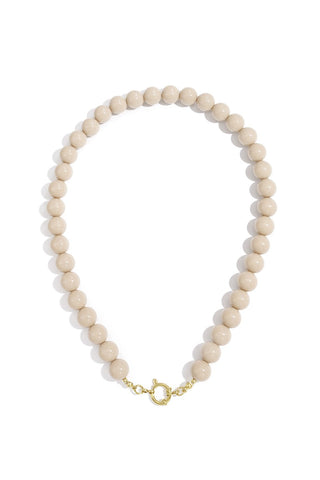 Kopen beige Bijoutheek Collier Kralen 12mm Statement