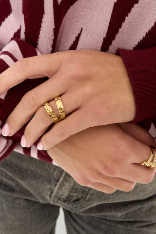 Bijoutheek Ring (Sieraad) Dubbel Getextureerd