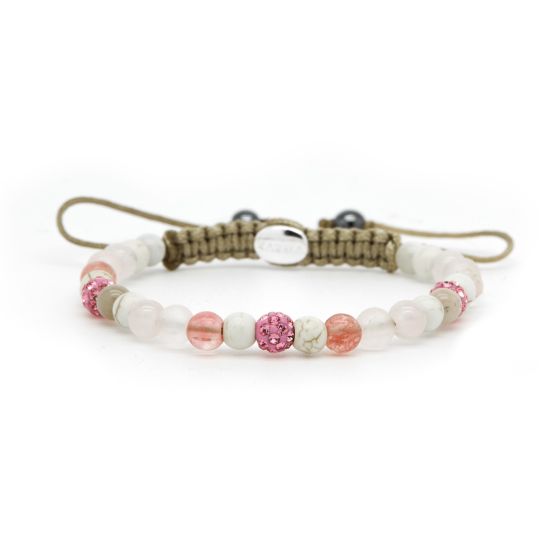 Karma Armband (Sieraad) Spiral Candy Heart xxs (pink crystal)