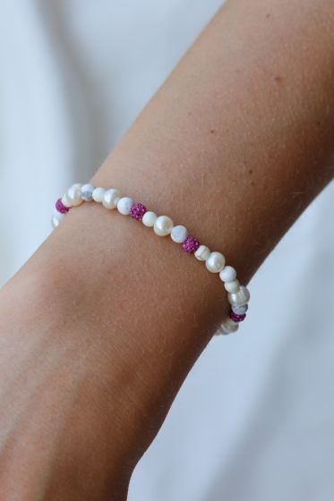Karma Armband (Sieraad) Spiral Ruby xxs elastic (pink crystal)