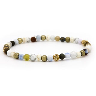 Karma Armband (Sieraad) Spiral Blue Bubble XXS Elastic (gold crystal)
