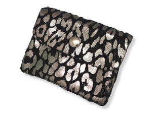 Kopen suede-leopard-black Bijoutheek Portemonnee Leer Italiaans