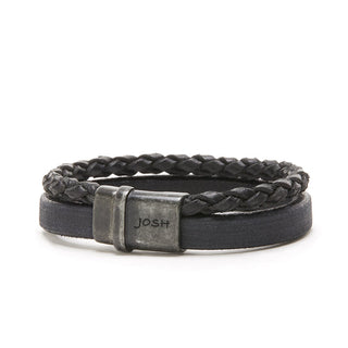 Koop zwart Josh Men's Bracelet - 9264 -BRA-VB-COGNAC (LENGTH 20.5-23CM)