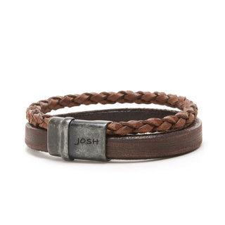 Koop bruin Josh Men's Bracelet - 9264 -BRA-VB-COGNAC (LENGTH 20.5-23CM)