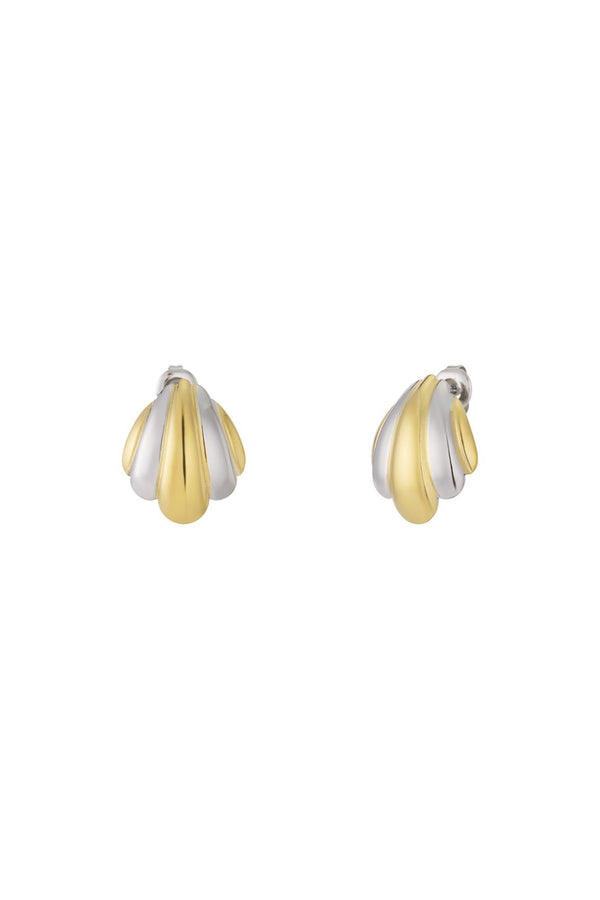 Bijoutheek Oorknoppen Bicolor Goud Zilver