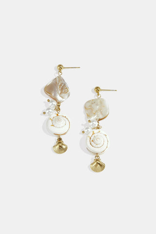 Bijoutheek Oorknoppen Zomer Schelp Parel