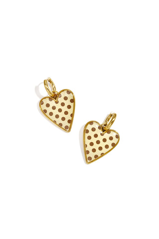 Kopen yellow Bijoutheek Oorhangers Hart Polka Dots