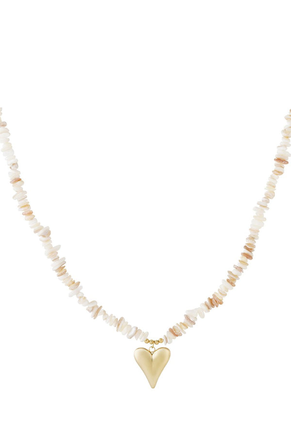 Bijoutheek Collier Hart Schelpen Kralen