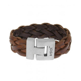 JOSH Men's Bracelet 24312-BRA-S/BROWN (Length: 20.5-22.5 cm)