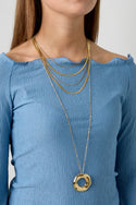 Bijoutheek Collier Lang Open Cirkel Golvend