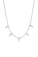 Bijoutheek Collier Bloemen Hangende Steentjes