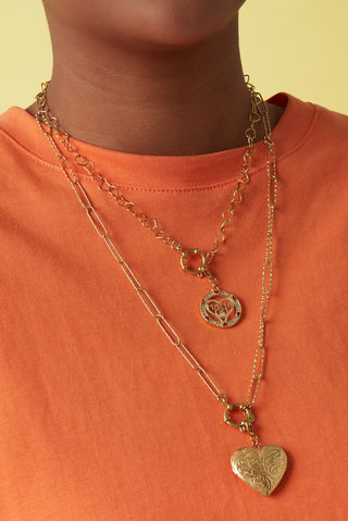 Bijoutheek Collier Armband 2-in-1 Hart Schakels