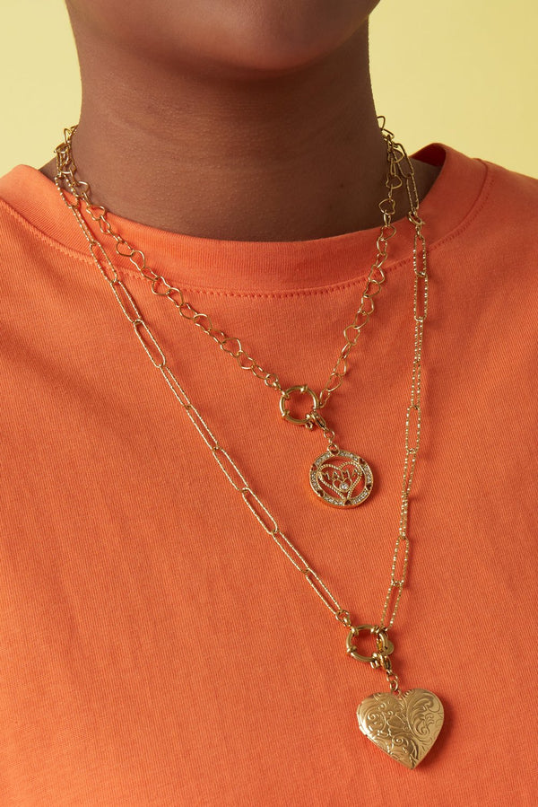 Bijoutheek Collier Armband 2-in-1 Hart Schakels