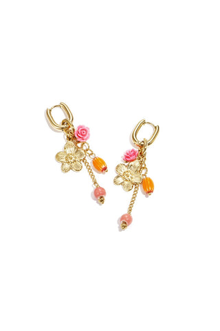 Bijoutheek Oorhangers Roos Bloem Kralen