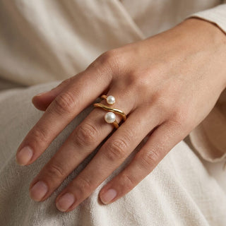 Camps & Camps Double x Pearl Ring 6S076_PE