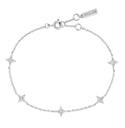 ANIA HAIE 925 Sterling Silber Gezeiten-Abalone-Halbmond-Gliederarmband (LÄNGE: 16–18,5 cm)