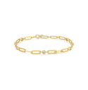 ANIA HAIE 925 Sterling Silver Tidal Abalone Crescent Link Bracelet (LENGTH: 16 -18.5CM)