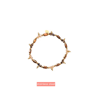 Kopen bruin Day&Eve by Go Dutch Label Armband (Sieraad) Elastisch Kralen Balletjes