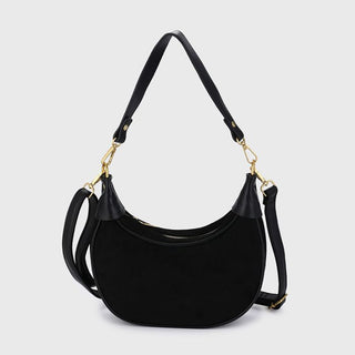 Kopen black Bijoutheek Tas Schouder Halve Maan Suede Look