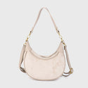 Bijoutheek Tas Schouder Halve Maan Suede Look