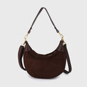 Bijoutheek Tas Schouder Halve Maan Suede Look