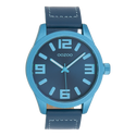 Blue watch with dark blue leather strap – C0913 (46mm)