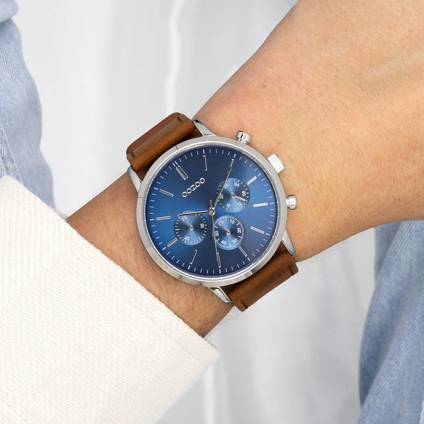 Oozoo Watch with leather strap (48mm)