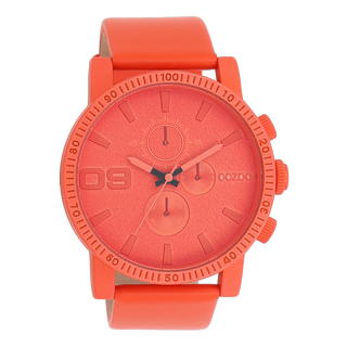Koop red Oozoo Watch with leather strap (48mm)