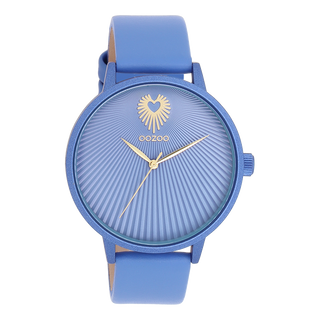 Mineraal blauwe OOZOO horloge met leren band - C11246 (42mm)