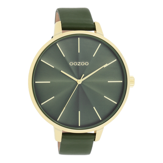 Kopen groen Oozoo dames Horloge met leren band (48mm)