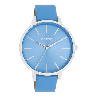 Kopen blauw Oozoo dames Horloge met leren band (42mm)