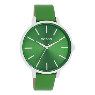 Kopen groen Oozoo dames Horloge met leren band (42mm)