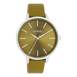 Kopen donker-groen Oozoo dames Horloge met leren band (42mm)