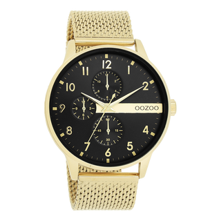 Kopen goud OOZOO heren horloge met metalen mesh armband (45mm)