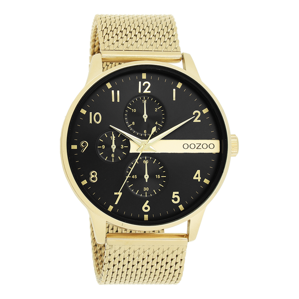 OOZOO heren horloge met metalen mesh armband 45mm Bijoutheek