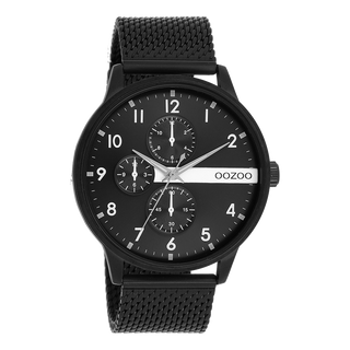 Kopen zwart OOZOO heren horloge met metalen mesh armband (45mm)
