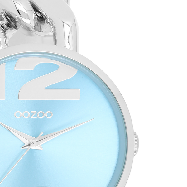 Zilverkleurige OOZOO horloge met grove schakelarmband C11350