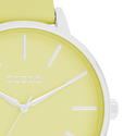 Zilverkleurige OOZOO horloge met limoen groene leren band - C11360 (42mm)